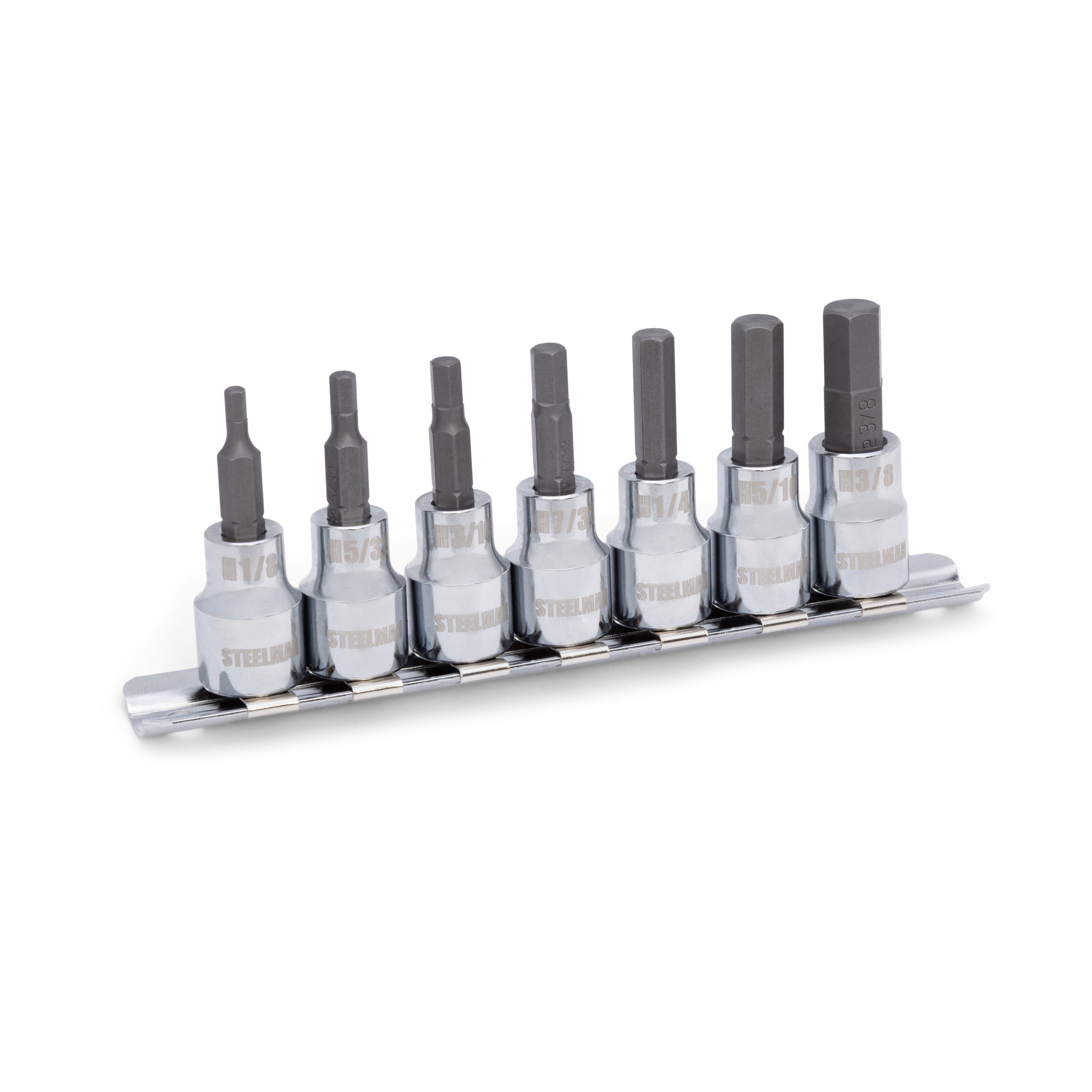 STEELMAN 7-Piece 3/8-Inch Drive SAE Hex Bit Socket Set, Model# 78373